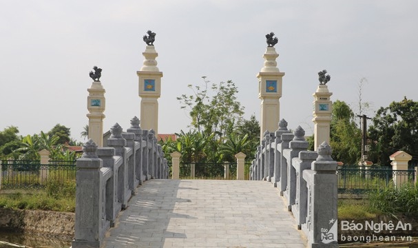 Một hạng mục thuộc Khu Tưởng niệm đồng chí Phùng Chí Kiên tại huyện Diễn Châu.