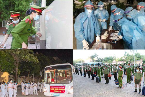 Trước tình hình dịch bệnh diễn biến phức tạp ở huyện Diễn Châu, lực lượng Công an, Y tế tỉnh Nghệ An đã tăng cường hơn 200 người về làm nhiệm vụ bảo vệ và chống dịch Covid-19.