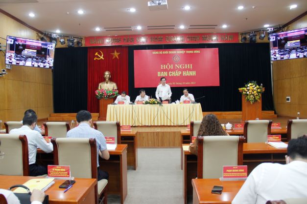 đồng chí Nguyễn Long Hải - Ủy viên dự khuyết BCH Trung ương Đảng, Bí thư Đảng ủy phát biểu chỉ đạo Hội nghị.