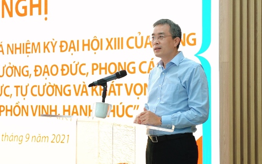 Đồng chí Đặng Ngọc Hòa - Ủy viên BCH Đảng bộ Khối DNTW, Bí thư Đảng ủy, Chủ tịch HĐQT TCT phát biểu khai mạc Hội nghị.