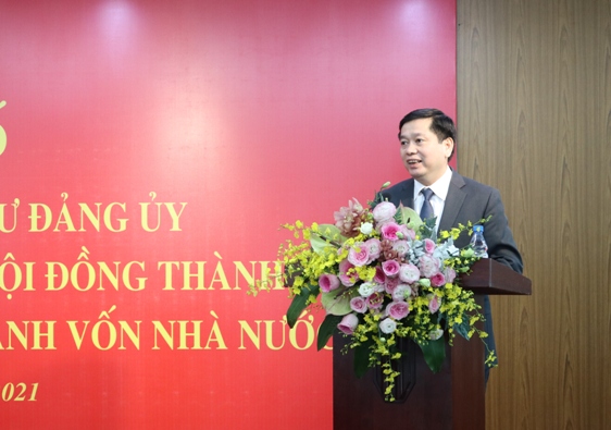 Đồng chí Nguyễn Long Hải - Bí thư Đảng ủy Khối Doanh nghiệp Trung ương phát biểu tại Hội nghị.