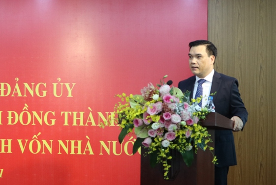 Đồng chí Nguyễn Chí Thành - tân Bí thư Đảng ủy, Chủ tịch HĐTV SCIC phát biểu nhận nhiệm vụ.