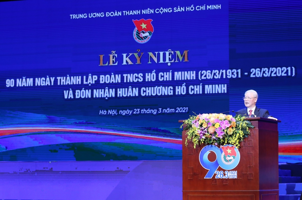 Tổng Bí thư, Chủ tịch nước Nguyễn Phú Trọng phát biểu tại Lễ Kỷ niệm 90 năm thành lập Đoàn TNCS Hồ Chí Minh (26/3/1931 - 26/3/2021)
