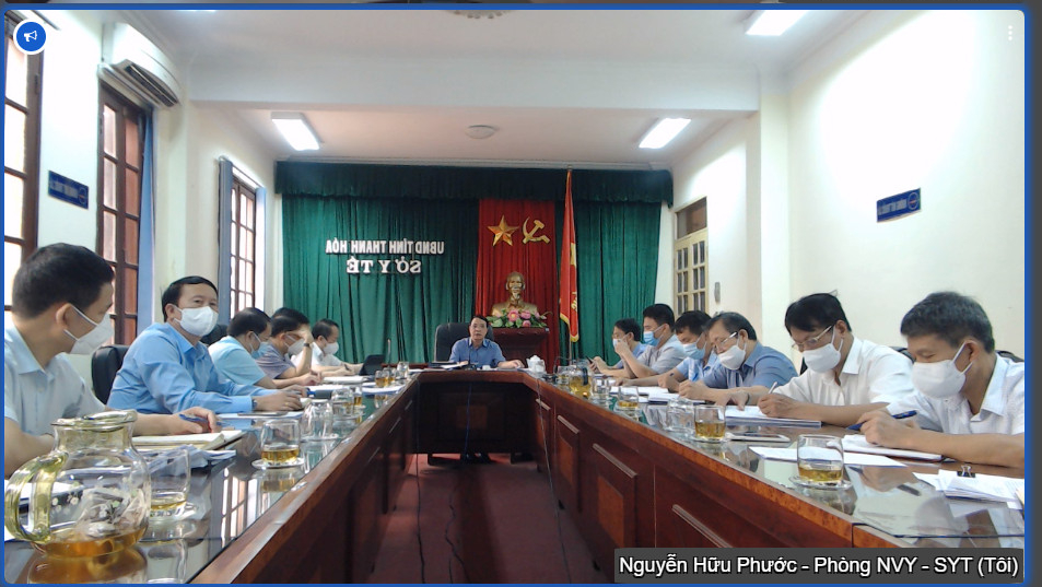 Cuộc họp khẩn chỉ đạo phòng chống Covid-19 của Sở y tế Thanh Hóa qua hệ thống MobiMeeting.