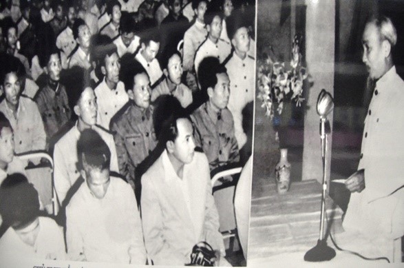 Chủ tịch Hồ Chí Minh nói chuyện tại hội nghị sơ kết phong trào thi đua của Tổng Cục Hậu cần năm 1958