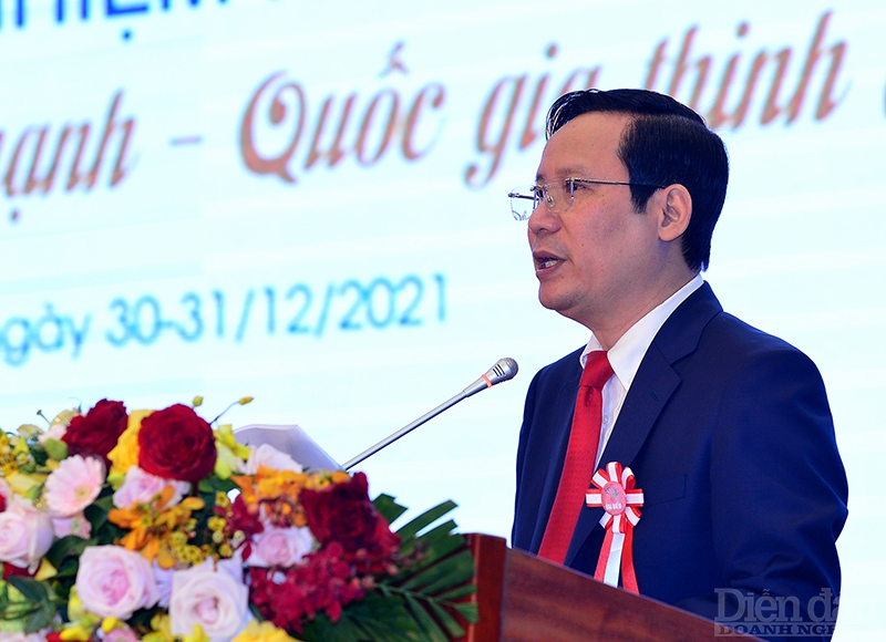 Chủ tịch Phòng Thương mại và Công nghiệp Việt Nam (VCCI) Phạm Tấn Công phát biểu khai mạc Đại hội.