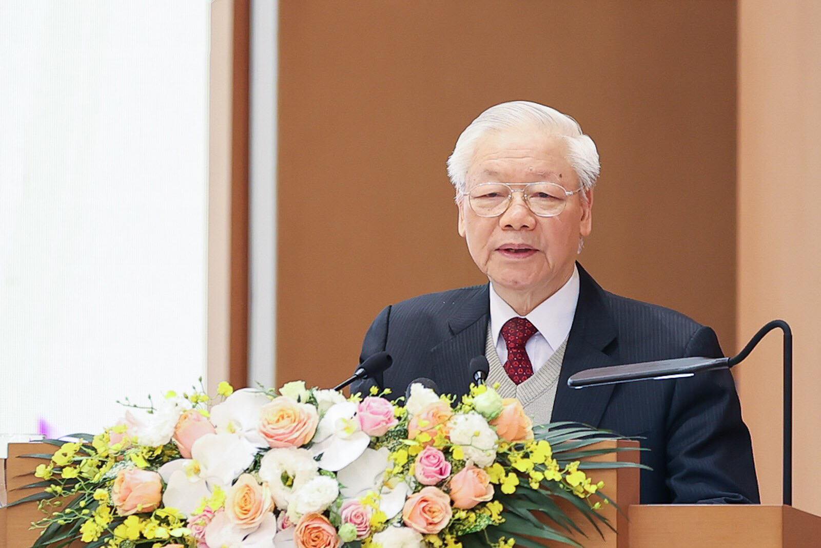 Tổng Bí thư Nguyễn Phú Trọng phát biểu chỉ đạo Hội nghị. 