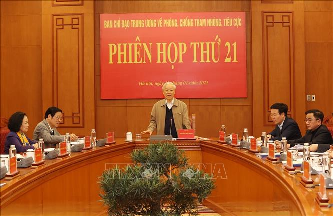 Tổng Bí thư Nguyễn Phú Trọng phát biểu kết luận Phiên họp thứ 21. 