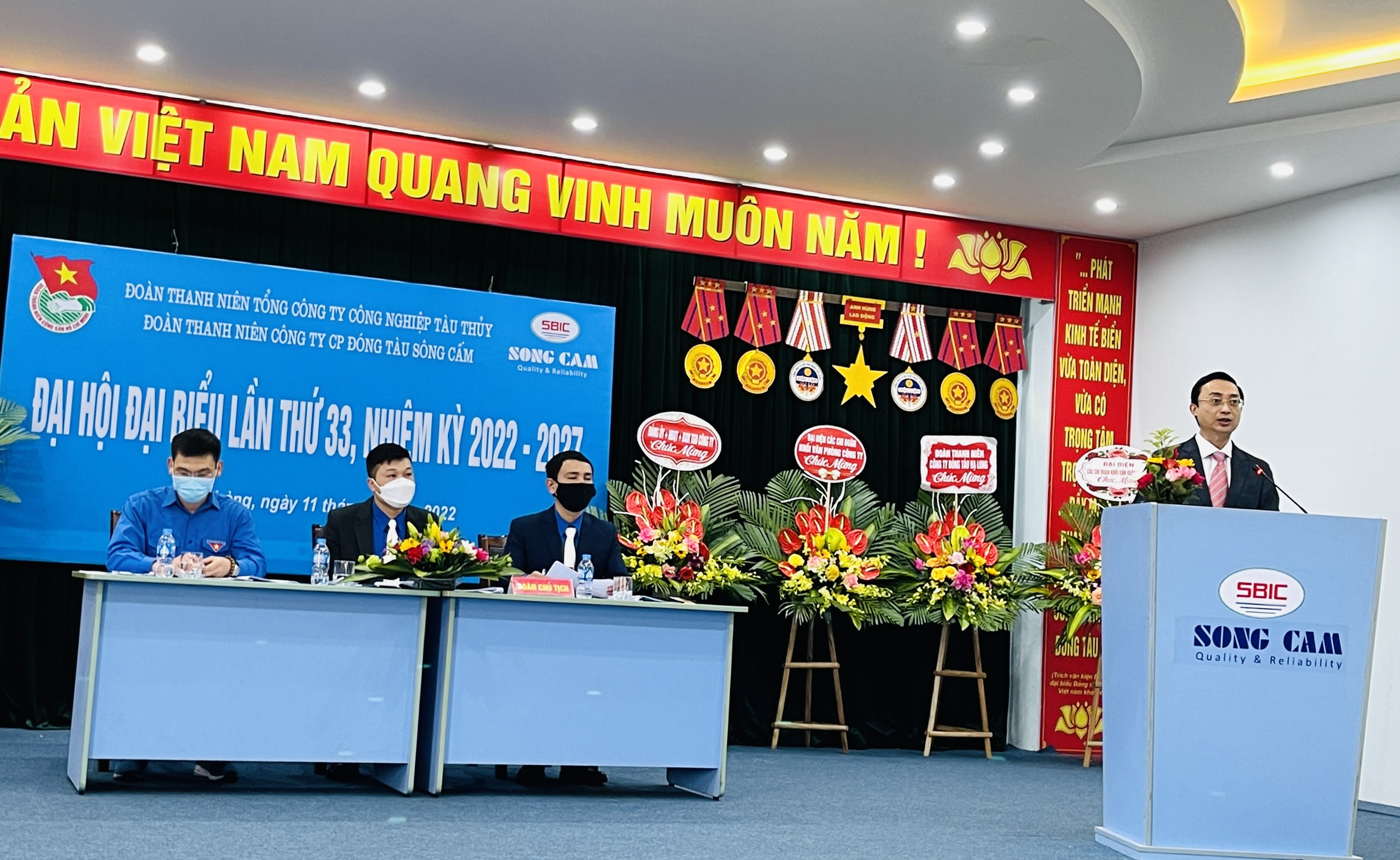 Đồng chí Vũ Anh Tuấn, Bí thư Đảng uỷ, Chủ tịch HĐTV TCT phát biểu chỉ đạo Đại hội.