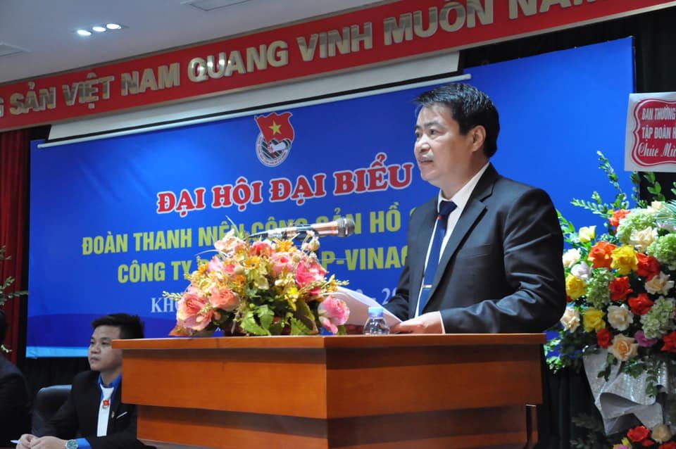Đồng chí Vũ Văn Bằng - Bí thư Đảng uỷ, Tổng giám đốc Công ty Cổ phần DAP - VINACHEM phát biểu chỉ đạo Đại hội.
