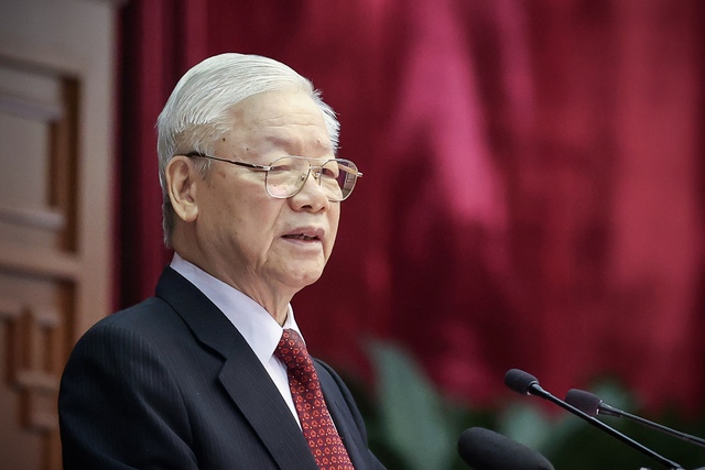 Tổng Bí thư Nguyễn Phú Trọng phát biểu chỉ đạo Hội nghị. 