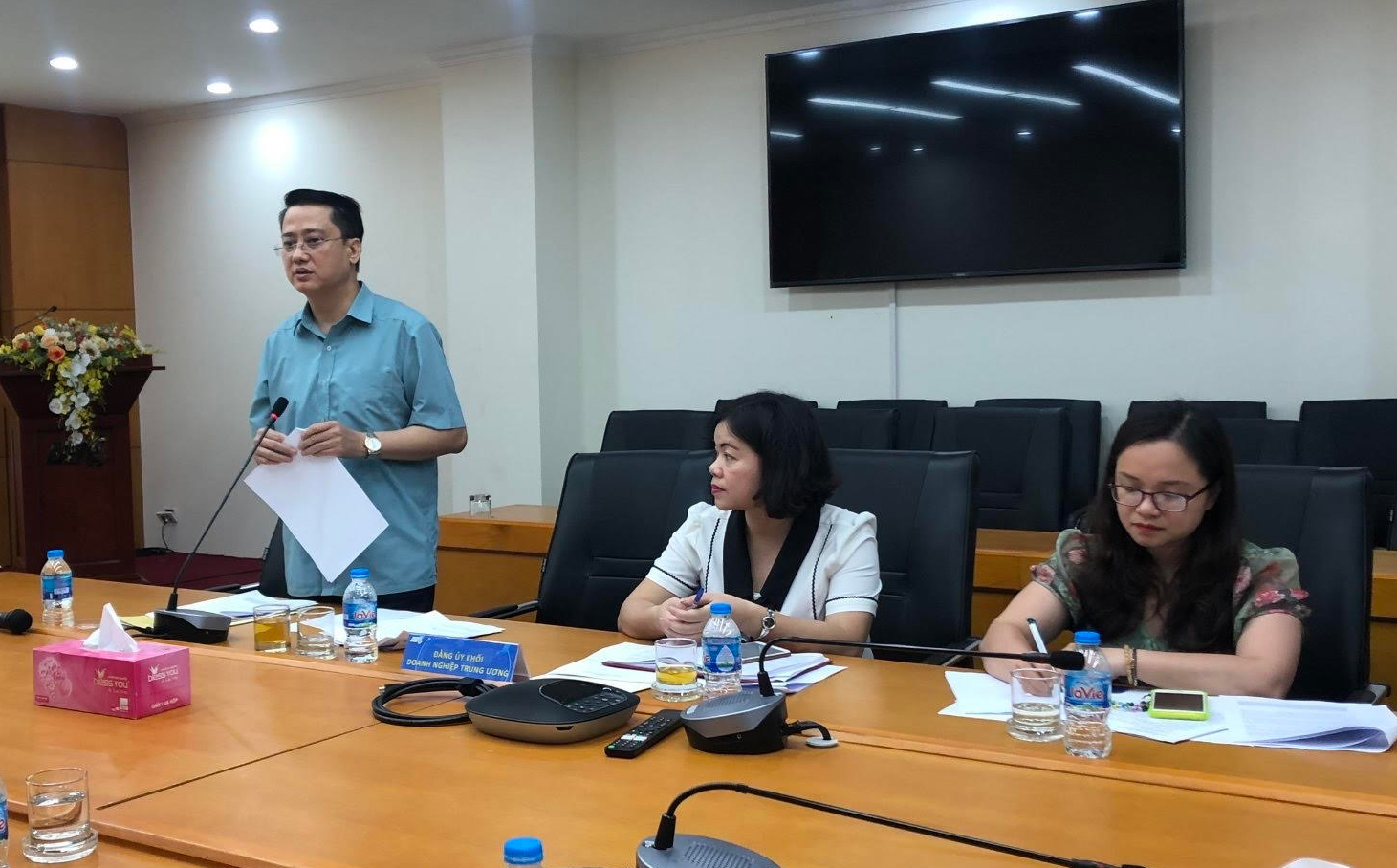Đồng chí Vũ Trí Thắng, Ủy viên BCH Đảng bộ, Trưởng ban Dân vận Đảng ủy Khối Doanh nghiệp Trung ương đã phát biểu ý kiến chỉ đạo.