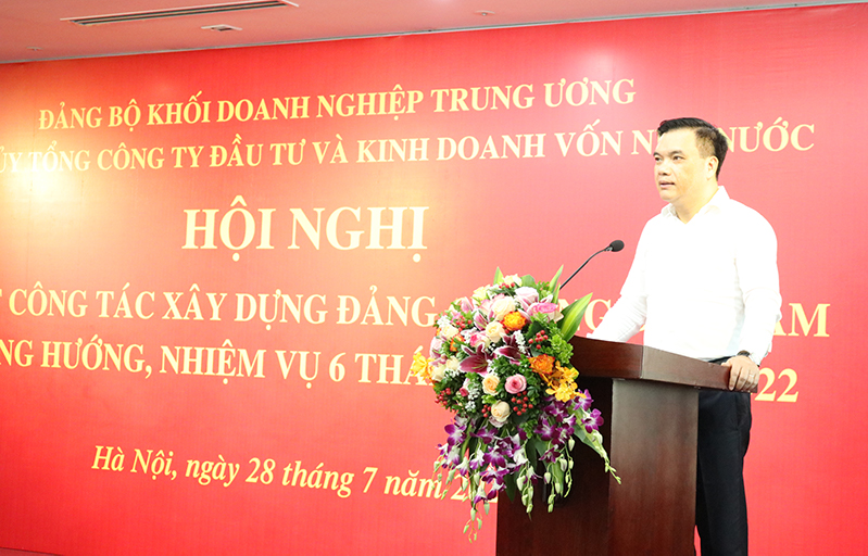 Đồng chí Nguyễn Chí Thành, Bí thư Đảng uỷ, Chủ tịch HĐTV SCIC phát biểu Kết luận Hội nghị.