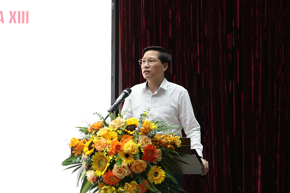 đồng chí Nguyễn Quang Tiến - Phó Bí thư Thường trực Đảng ủy Tổng công ty MobiFone kết luận Hội nghị.