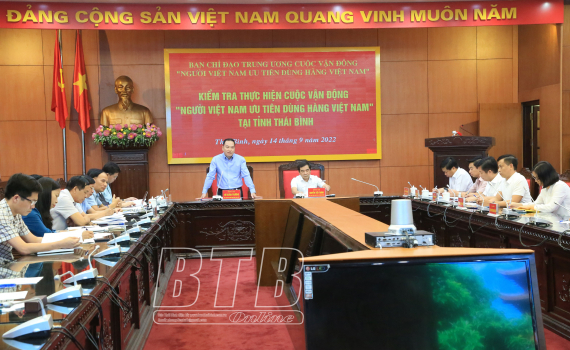 Đồng chí Hồ Xuân Trường, Phó Bí thư Đảng ủy Khối doanh nghiệp Trung ương, trưởng đoàn kiểm tra phát biểu tại hội nghị.