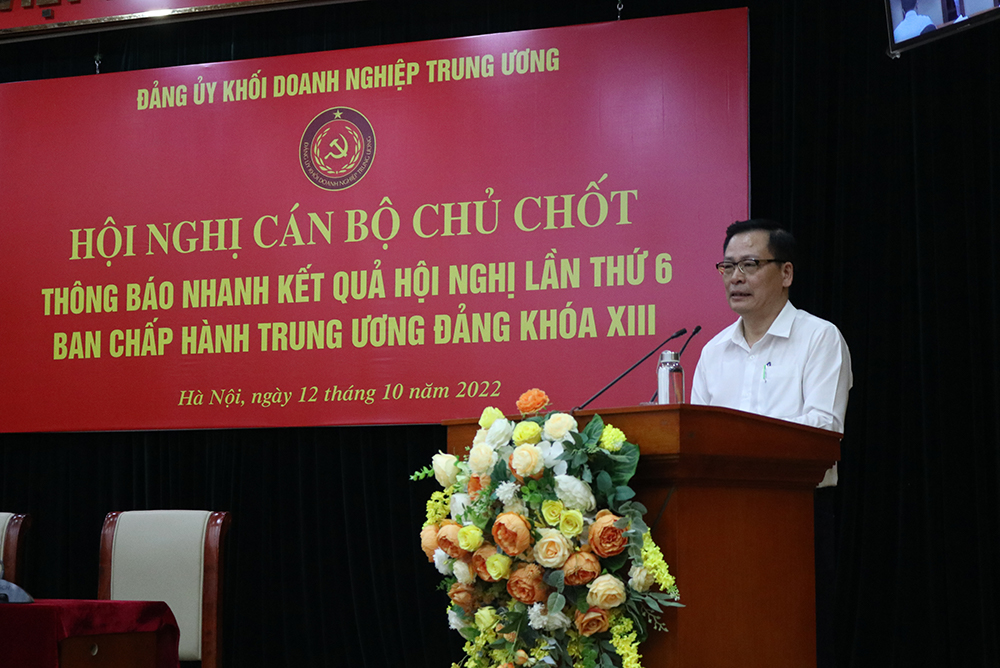 Đồng chí Chu Đình Động, Trưởng Ban Tổ chức Đảng uỷ Khối triển khai Chương trình hành động của Đảng uỷ Khối thực hiện Nghị quyết số 21-NQ/TW của Hội nghị Trung ương 5, khoá XIII.