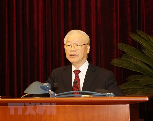 Tổng Bí thư Nguyễn Phú Trọng phát biểu tại Hội nghị. 