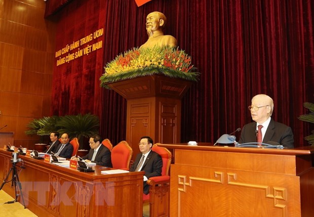 Tổng Bí thư Nguyễn Phú Trọng phát biểu kết luận Hội nghị.