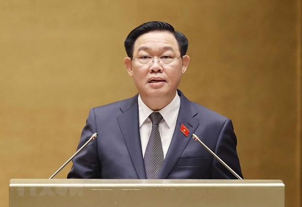 Chủ tịch Quốc hội Vương Đình Huệ phát biểu bế mạc kỳ họp.