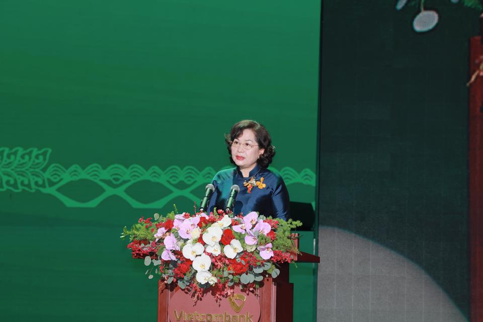 Thống đốc Ngân hàng Nhà nước Việt Nam Nguyễn Thị Hồng phát biểu tại Lễ Kỉ niệm.