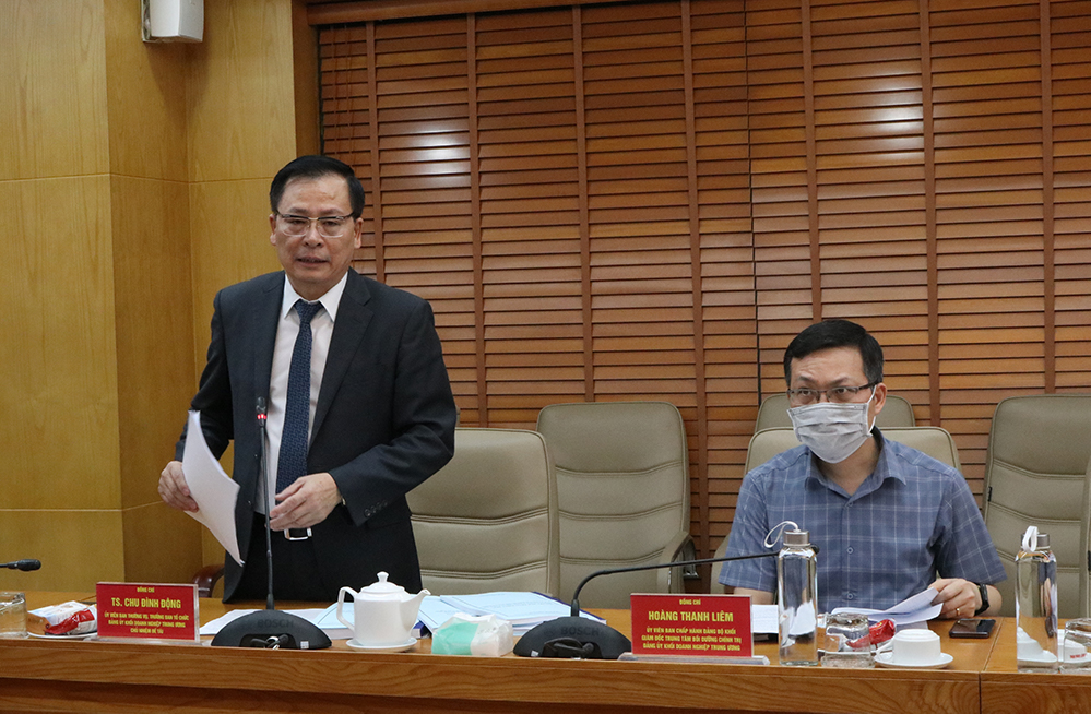 Đồng chí Chu Đình Động, Trưởng Ban Tổ chức Đảng uỷ Khối triển khai Chương trình hành động của Đảng uỷ Khối thực hiện Nghị quyết số 21-NQ/TW của Hội nghị Trung ương 5, khoá XIII.