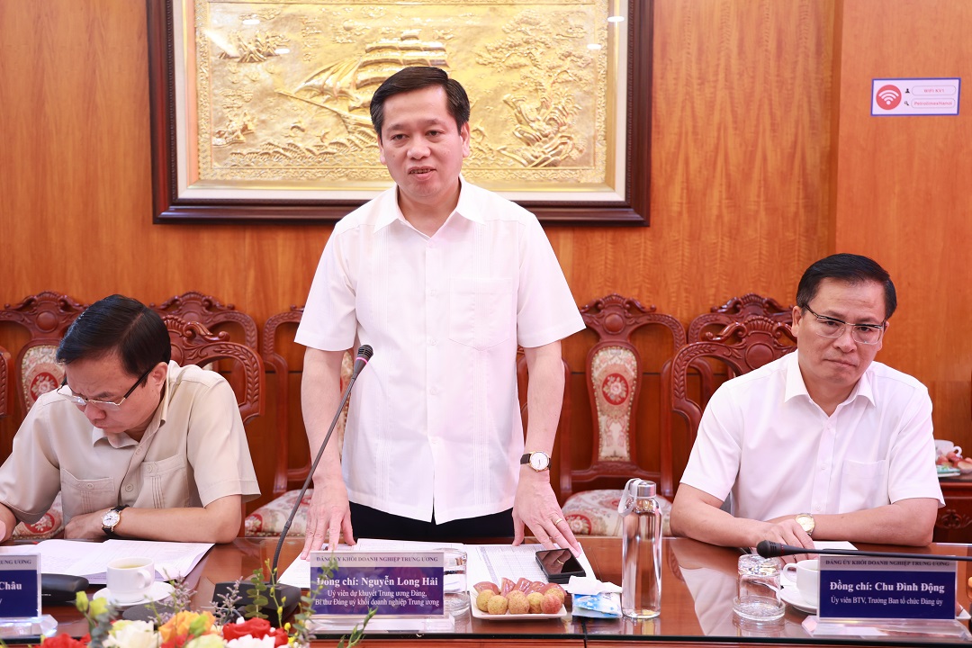 Bí thư Đảng ủy Khối Doanh nghiệp Trung ương- đồng chí Nguyễn Long Hải chủ trì buổi làm việc với Đảng ủy Công ty