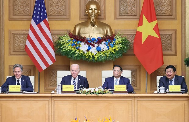 Thủ tướng Phạm Minh Chính và Tổng thống Hoa Kỳ Joe Biden dự Hội nghị cấp cao Việt Nam-Hoa Kỳ về Đổi mới sáng tạo và Đầu tư.