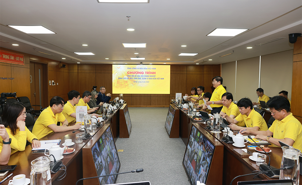Ban Chỉ đạo VHDN Bưu điện Việt Nam trao đổi các nội dung triển khai các nội dung về VHDN trên toàn mạng lưới
