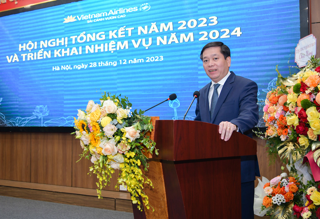 Đồng chí Nguyễn Long Hải - Ủy viên dự khuyết BCH Trung ương Đảng, Bí thư Đảng ủy Khối Doanh nghiệp Trung ương phát biểu chỉ đạo tại Hội nghị.