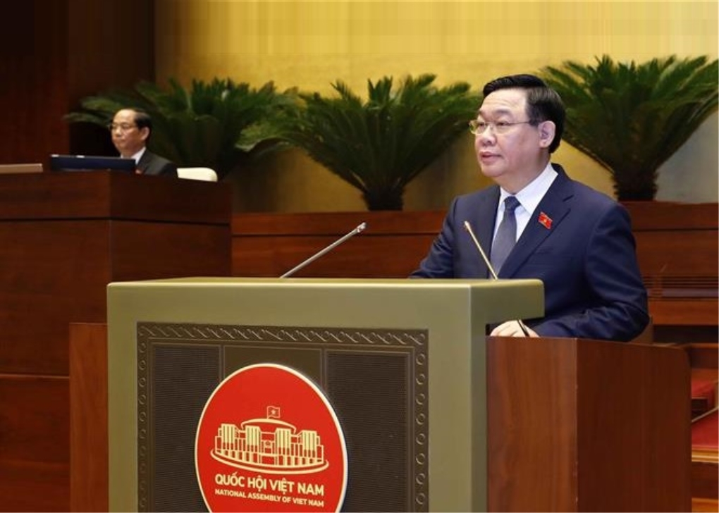 Chủ tịch Quốc hội Vương Đình Huệ phát biểu bế mạc Kỳ họp bất thường lần thứ 5, Quốc hội khóa XV.