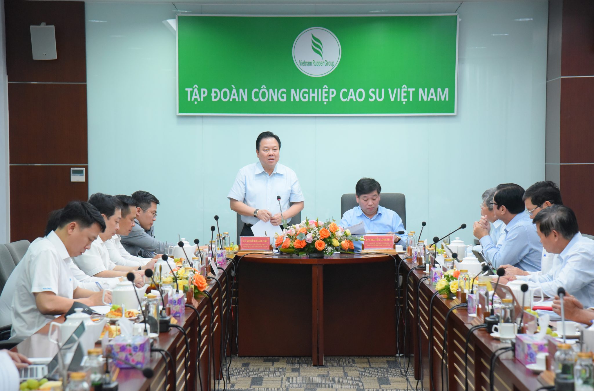 Chủ tịch Ủy ban Quản lý vốn Nhà nước tại Doanh nghiệp Nguyễn Hoàng Anh phát biểu chỉ đạo tại buổi làm việc.