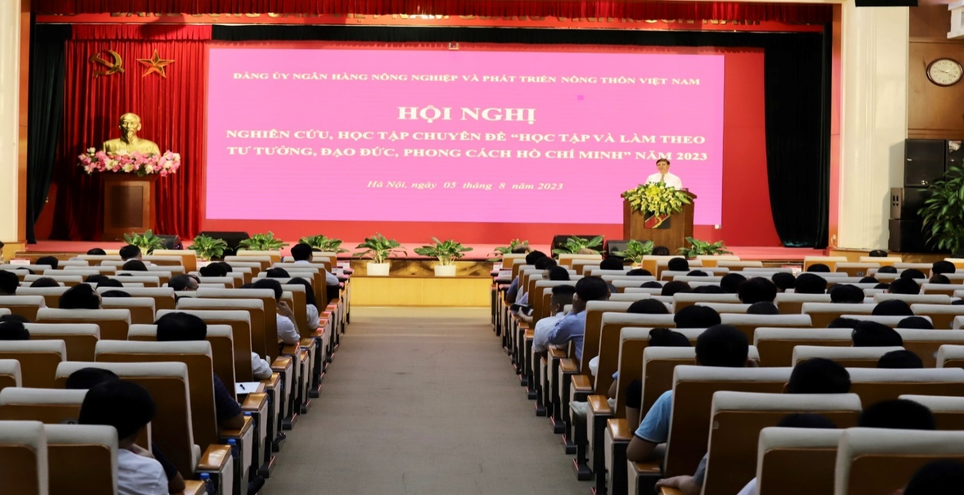 Đảng ủy Agribank tổ chức Hội nghị “Học tập và làm theo tư tưởng, đạo đức, phong cách Hồ Chí Minh” chuyên đề năm 2023.